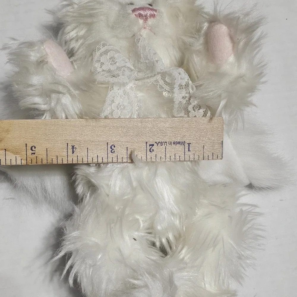 A&A Angel Teddy Bear Plush Jointed Stuffed Toy White W Wings Pink‎ Nose & Toes